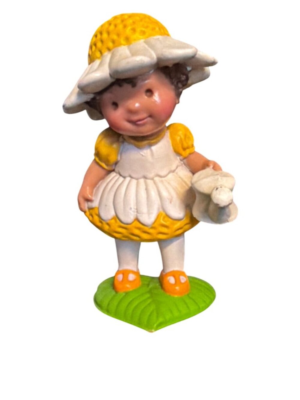 Avon Daisy Girl Figurine Watering Can Vintage Collectible Yellow White Estate